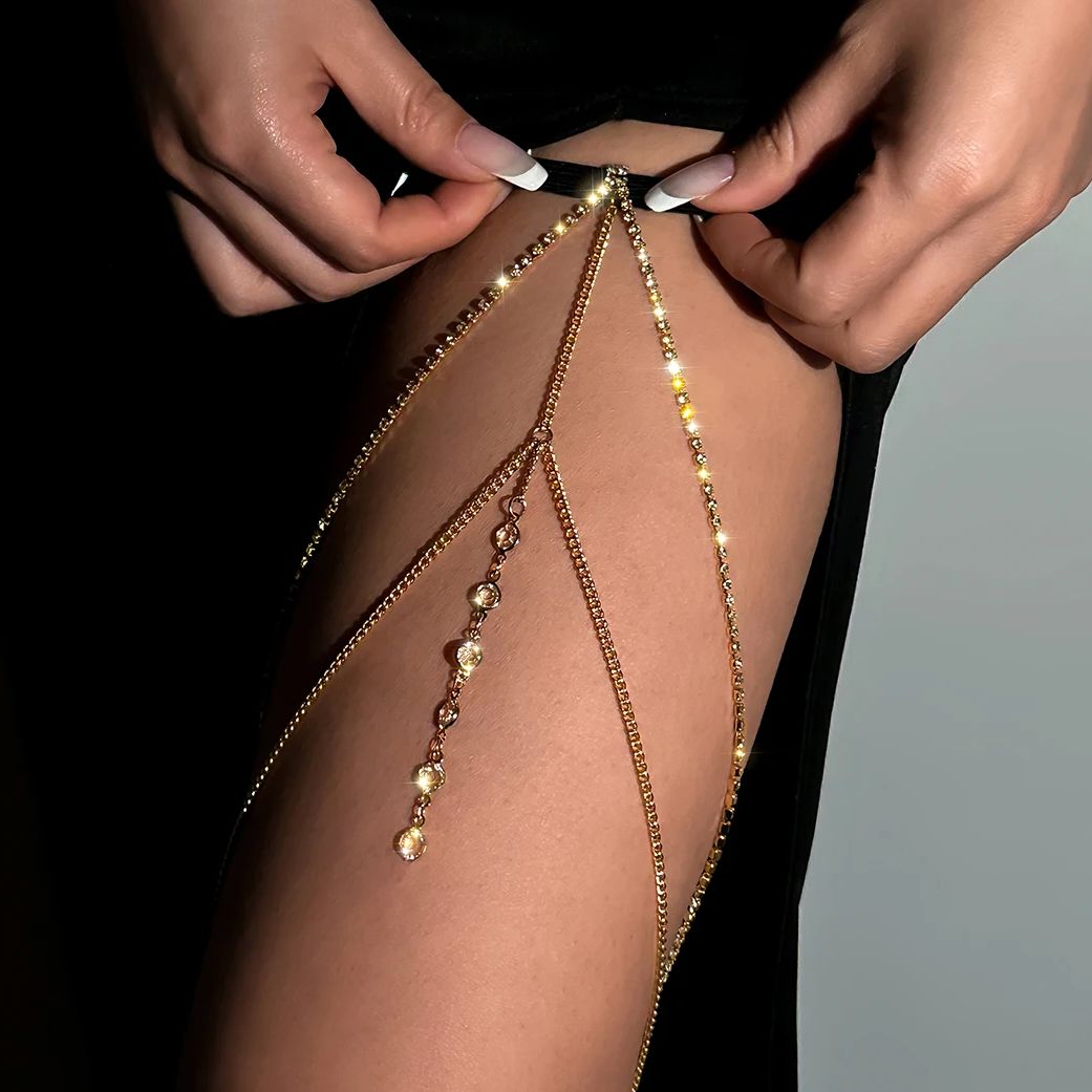 Women Accessories Dropshipping - Sexy Shiny Crystal Multilayer Tassel Leg