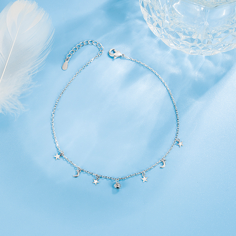 Beaded Anklet Chain - Romantic Moon Star Bead Feet Chain