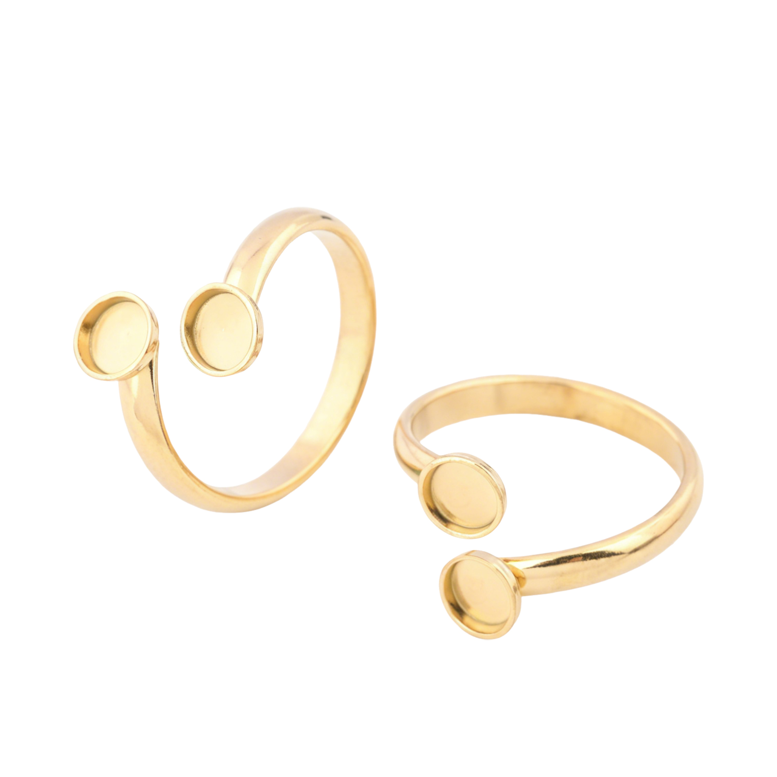 Ring Set Adjustable - 10pcs Stainless Steel Adjustable Gold Plated