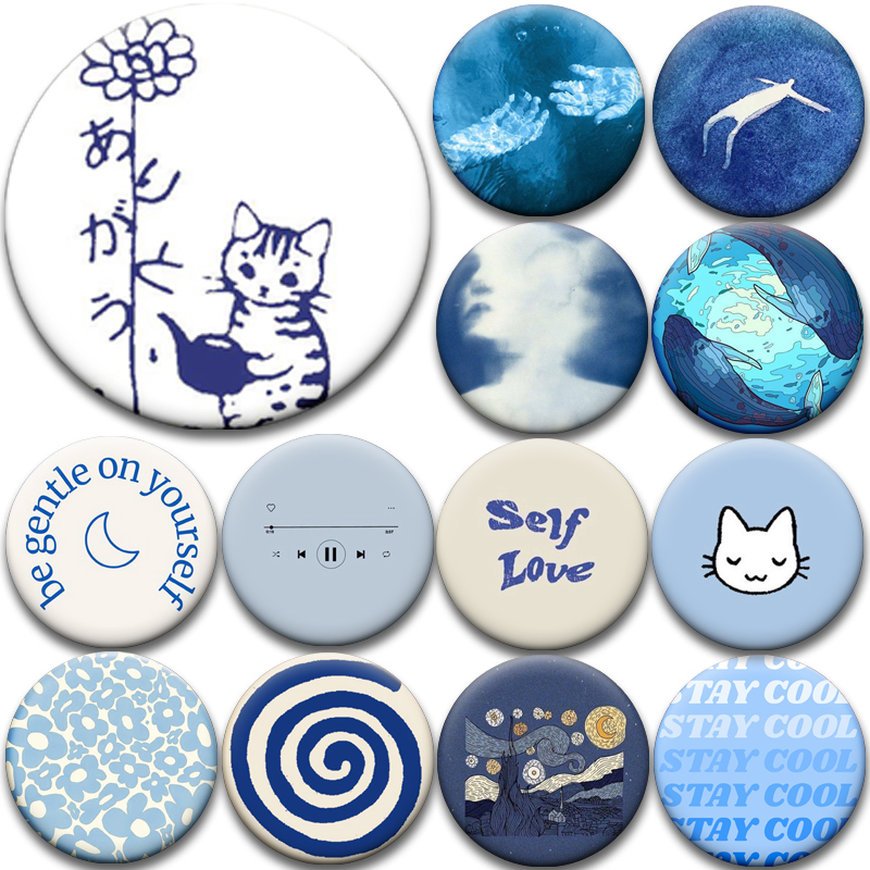 Women Accessories Quotes - Minimalist Aesthetic Brooch Blue Sky Cloud