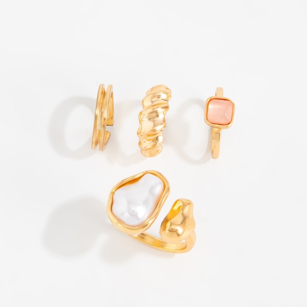 Ring Set Adjustable - Irregular Pearl Toe Ring Set Thread