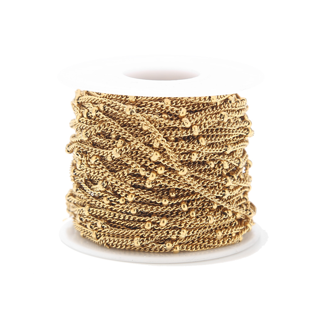 2 Meters Stainless Steel Gold  - огляд і ціна Beaded Anklet Chain