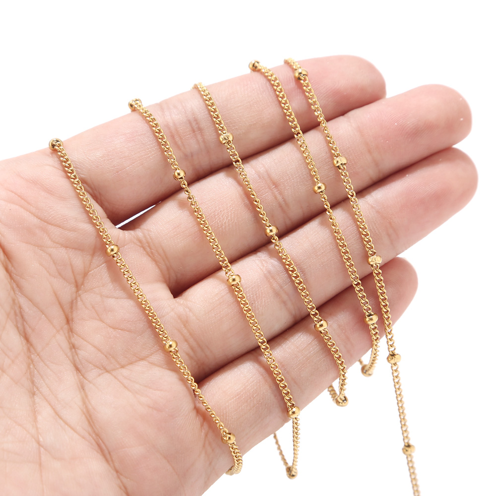 2 Meters Stainless Steel Gold  - огляд і ціна Beaded Anklet Chain