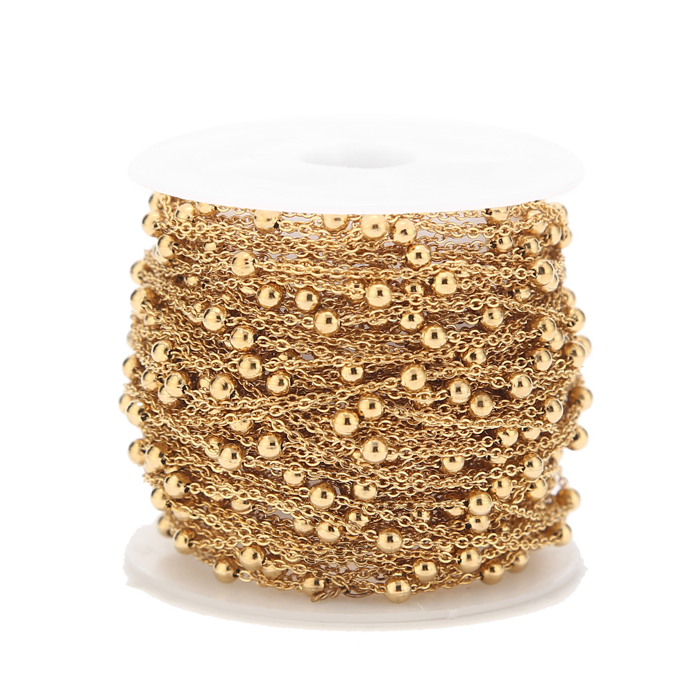 2 Meters Stainless Steel Gold  - огляд і ціна Beaded Anklet Chain