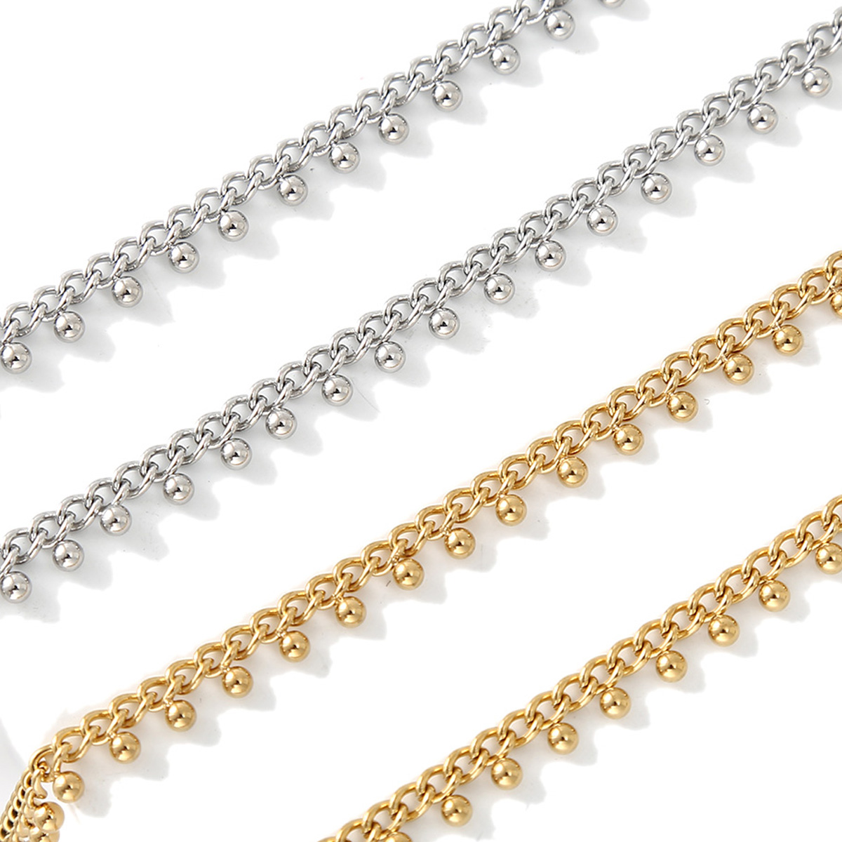 1Meter Stainless Steel Curb Li - огляд і ціна Beaded Anklet Chain