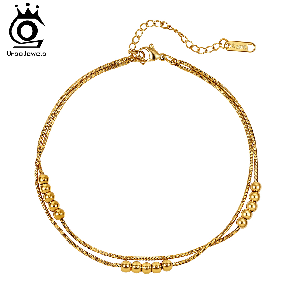 ORSA JEWELS Vintage Layered An - огляд і ціна Beaded Anklet Chain