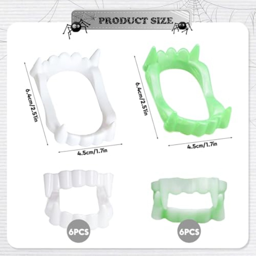 12 Pcs Halloween White Teeth F - огляд і ціна Women'S Vampire Accessories