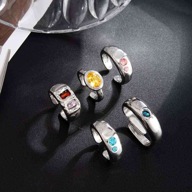 5Pcs/set Colorful Crystal Open - огляд і ціна Ring Set Adjustable