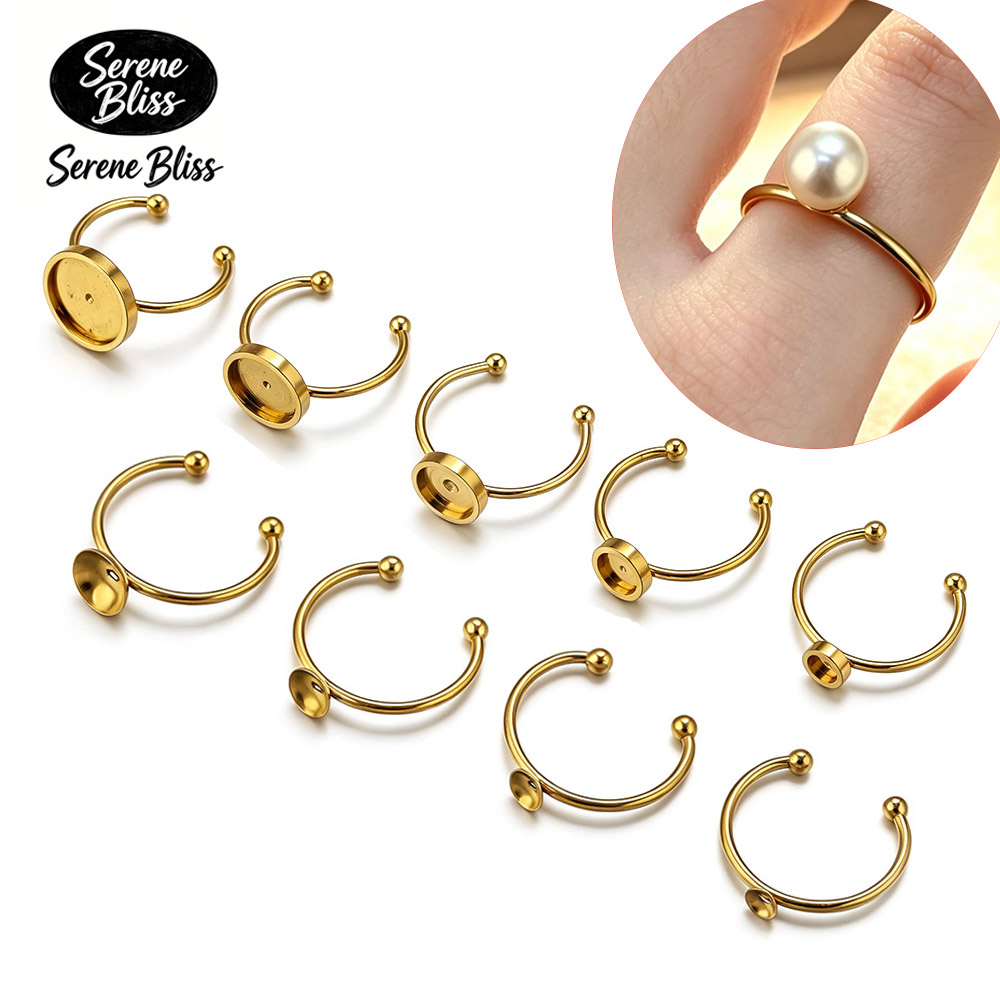10pcs Stainless Steel Round Ad - огляд і ціна Ring Set Adjustable