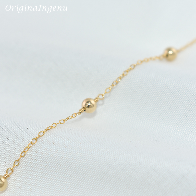 14K Gold Filled Beads Bracelet - огляд і ціна Beaded Anklet Chain