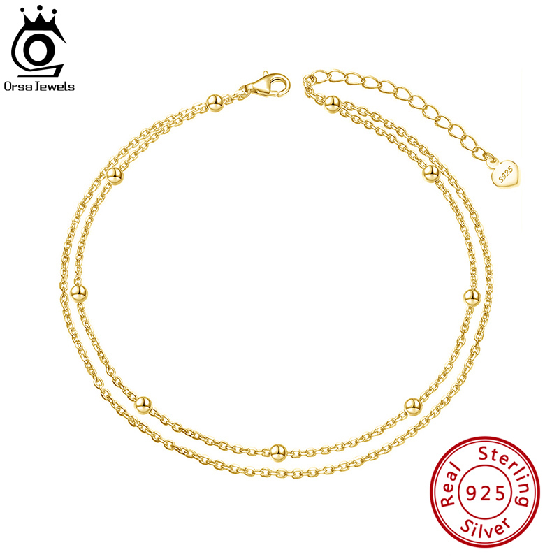 ORSA JEWELS Fashion 925 Sterli - огляд і ціна Beaded Anklet Chain
