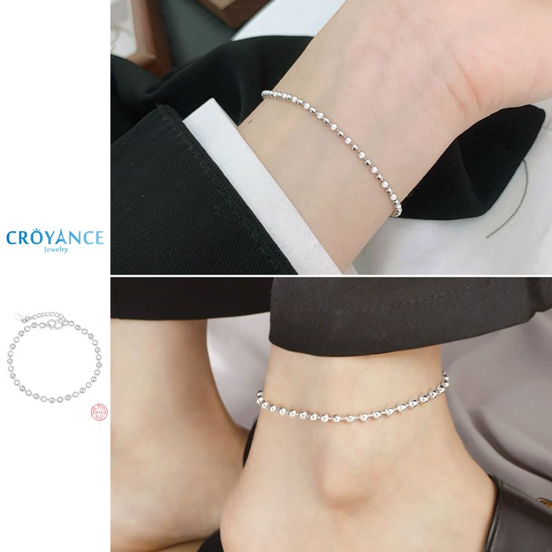Classic Simple 925 Sterling Si - огляд і ціна Beaded Anklet Chain
