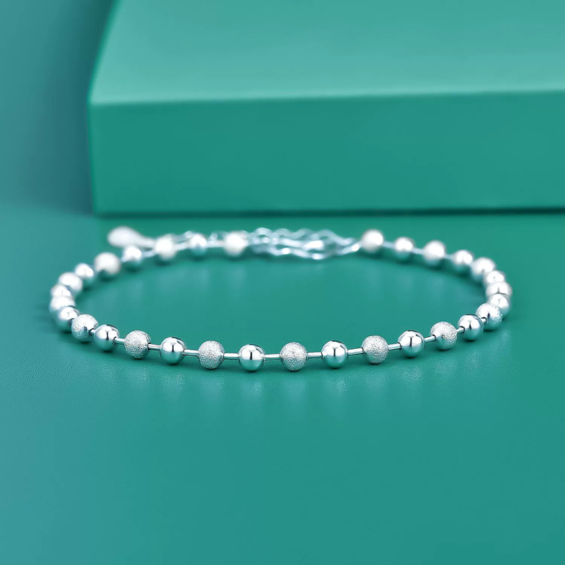 Classic Simple 925 Sterling Si - огляд і ціна Beaded Anklet Chain