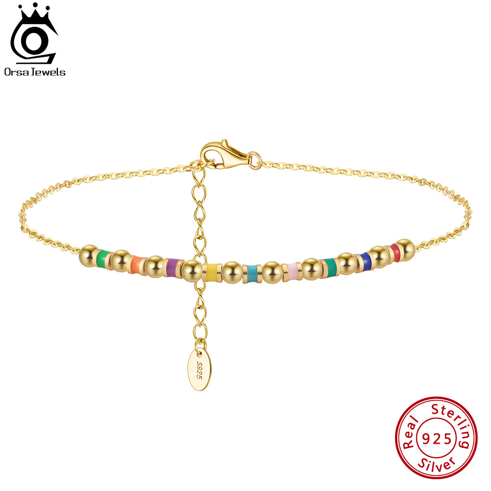 ORSA JEWELS 925 Sterling Silve - огляд і ціна Beaded Anklet Chain