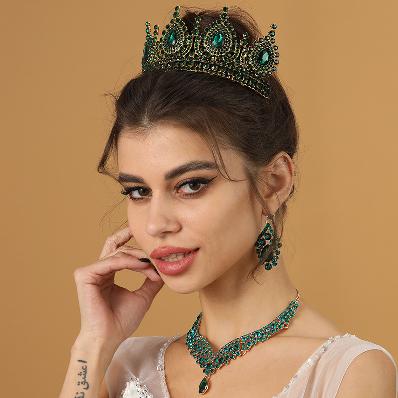 Baroque Queen Green Crown Crys - огляд і ціна Women Accessories Dropshipping