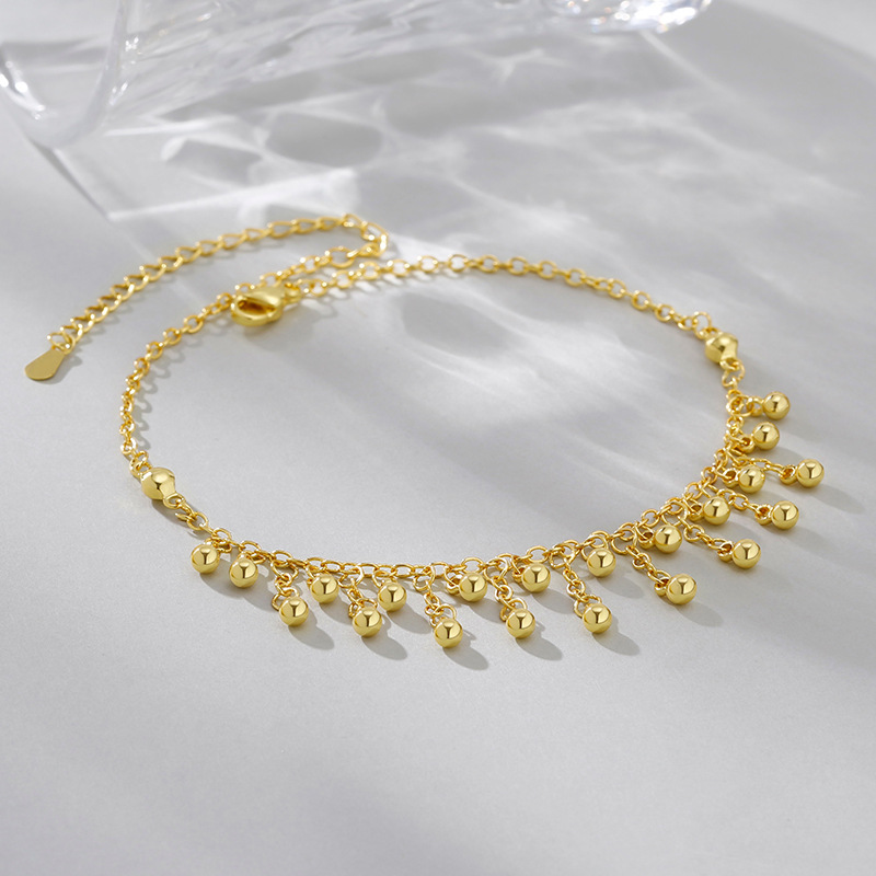 925 Sterling Silver Round Bead - огляд і ціна Beaded Anklet Chain