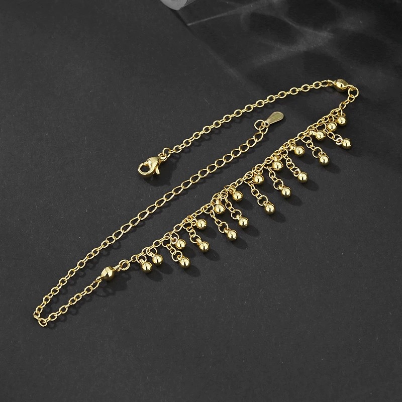 925 Sterling Silver Round Bead - огляд і ціна Beaded Anklet Chain