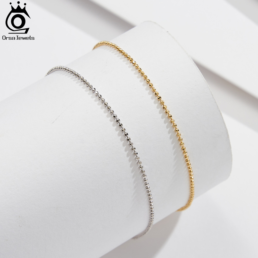 ORSA JEWELS 925 Sterling Silve - огляд і ціна Beaded Anklet Chain