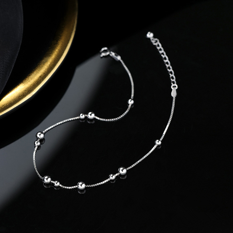 925 Sterling Silver Geometric  - огляд і ціна Beaded Anklet Chain