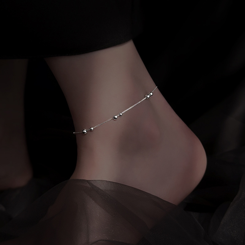 925 Sterling Silver Geometric  - огляд і ціна Beaded Anklet Chain