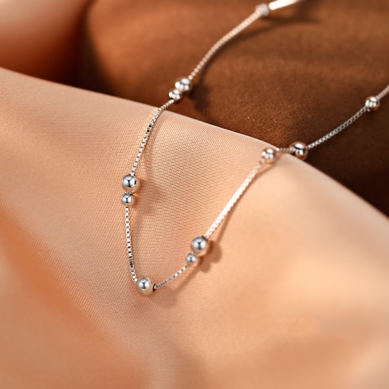 925 Sterling Silver Geometric  - огляд і ціна Beaded Anklet Chain